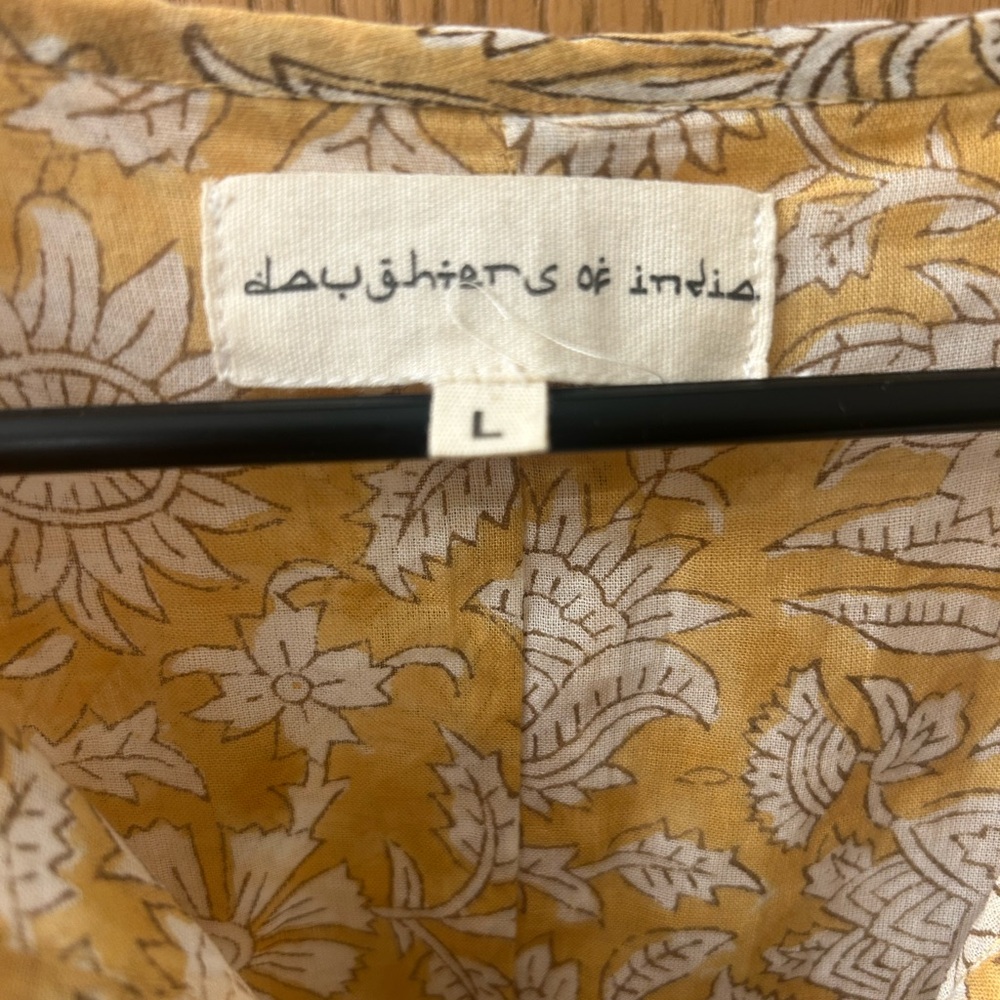 Daughters of India Kyra Midi Dress- Yellow - Picture 3 of 6
